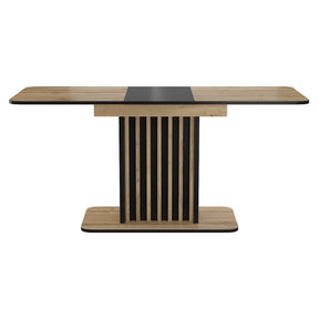 Masa extensibila KENT, stejar artisan/negru, PAL, 130/180x85x76 cm