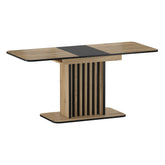 Masa extensibila KENT, stejar artisan/negru, PAL, 130/180x85x76 cm
