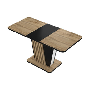 Masa extensibila NEVIO, stejar artisan/negru, PAL, 125-170x76x75 cm