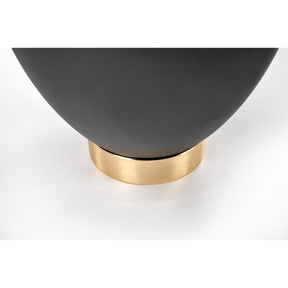 Masuta cafea CECILIA, negru/alb, ceramica/metal, cu spatiu depozitare, 73x37 cm
