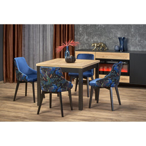 Masa extensibila TIAGO, stejar craft/ negru, PAL, 90-125x90x77 cm