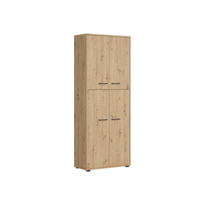 Dulap SPACE OFFICE, stejar artisan, PAL laminat, cu 4 usi, 80x37x203 cm