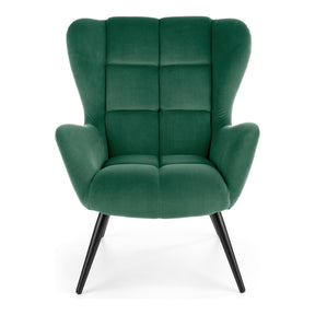 Fotoliu TYRION, verde inchis, stofa catifelata, 85x86x91 cm