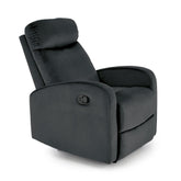 Fotoliu rabatabil WONDER, negru, stofa catifelata - Bluvel 19, 75x95/140x98 cm