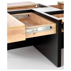 Masuta de cafea SEVILLA, negru/stejar craft, PAL, 100x100x47 cm
