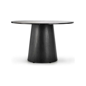 Masa rotunda GINTER, negru furniruit, 120x77 cm
