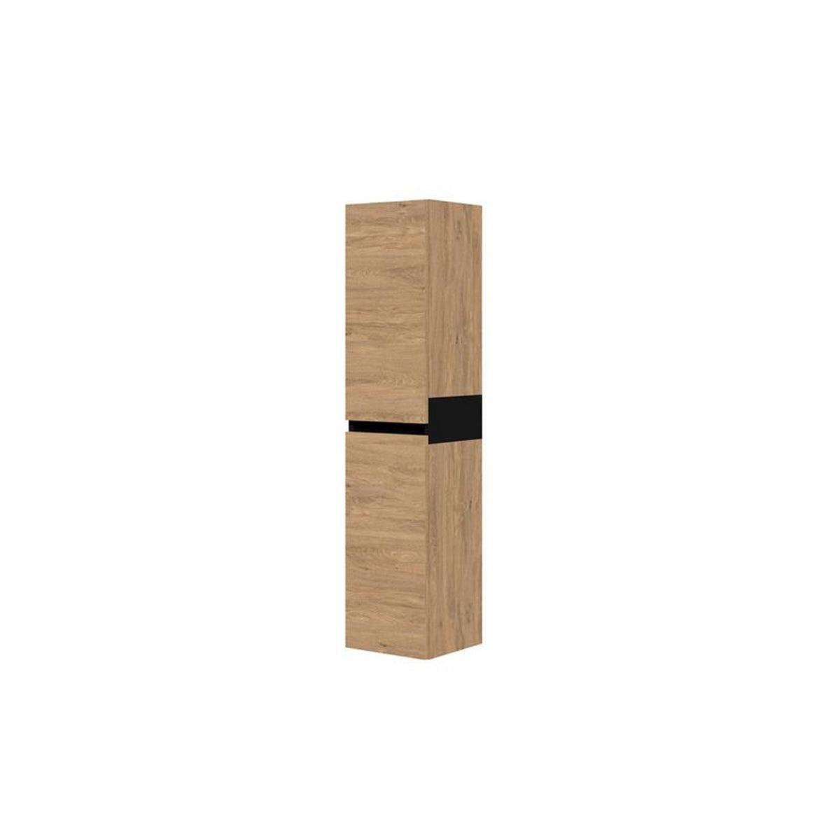 Dulap baie suspendat DUESA, stejar auriu/negru, PAL laminat, cu 2 usi, 30x30x134 cm