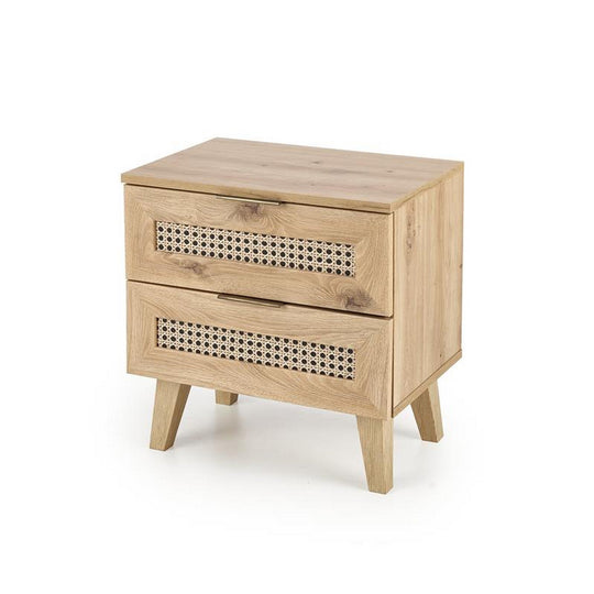Noptiera Borneo, stejar artizanal, PAL/MDF laminat/polipropilena, 50x34x52 cm