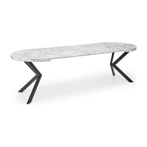 Masa extensibila PERONI, alb/gri/negru, PAL furniruit /otel, 100/250x100x75 cm