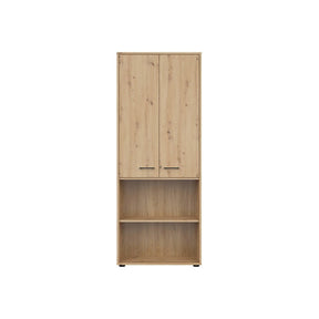 Biblioteca SPACE OFFICE, stejar artisan, PAL laminat, cu 2 usi, 80x37x203 cm