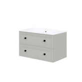 Dulap baie suspendat TORETO, casmir mat, PAL laminat, cu 2 sertare, 80x45x46 cm