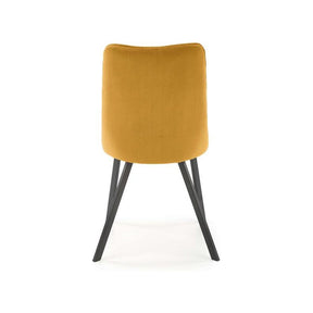 Scaun tapitat K450, galben, stofa catifelata, 44x58x85 cm