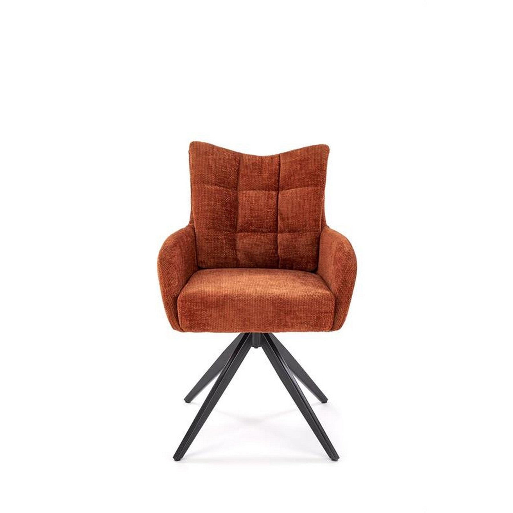 Scaun rotativ K540, caramiziu/negru, stofa clasica/metal, 60x63x89 cm