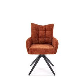 Scaun rotativ K540, caramiziu/negru, stofa clasica/metal, 60x63x89 cm