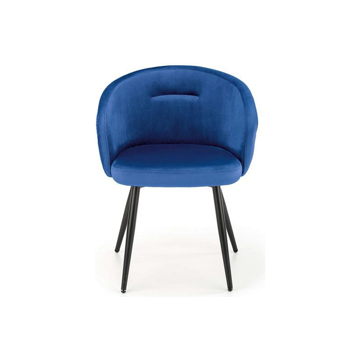 Scaun tapitat K430, albastru, stofa catifelata, 61x54x77 cm