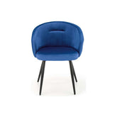Scaun tapitat K430, albastru, stofa catifelata, 61x54x77 cm