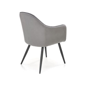 Scaun K464, stofa catifelata gri, 58x59x84 cm