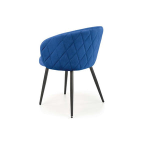 Scaun tapitat K430, albastru, stofa catifelata, 61x54x77 cm