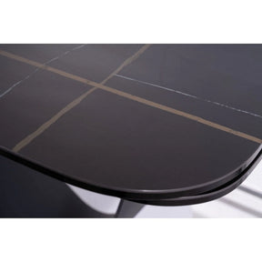 Masa extensibila INFINITY CERAMIC, negru, sticla securizata/ceramica, 160/240x95x76 cm