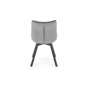 Scaun tapitat K520, gri/negru, stofa catifelata, rotativ, 45x63x80 cm