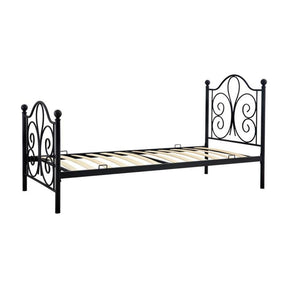 Pat PANAMA 90, negru, cadru metalic, 94x209x93 cm