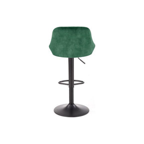 Scaun bar H101, verde/negru, stofa catifelata/metal, 47x45x106 cm