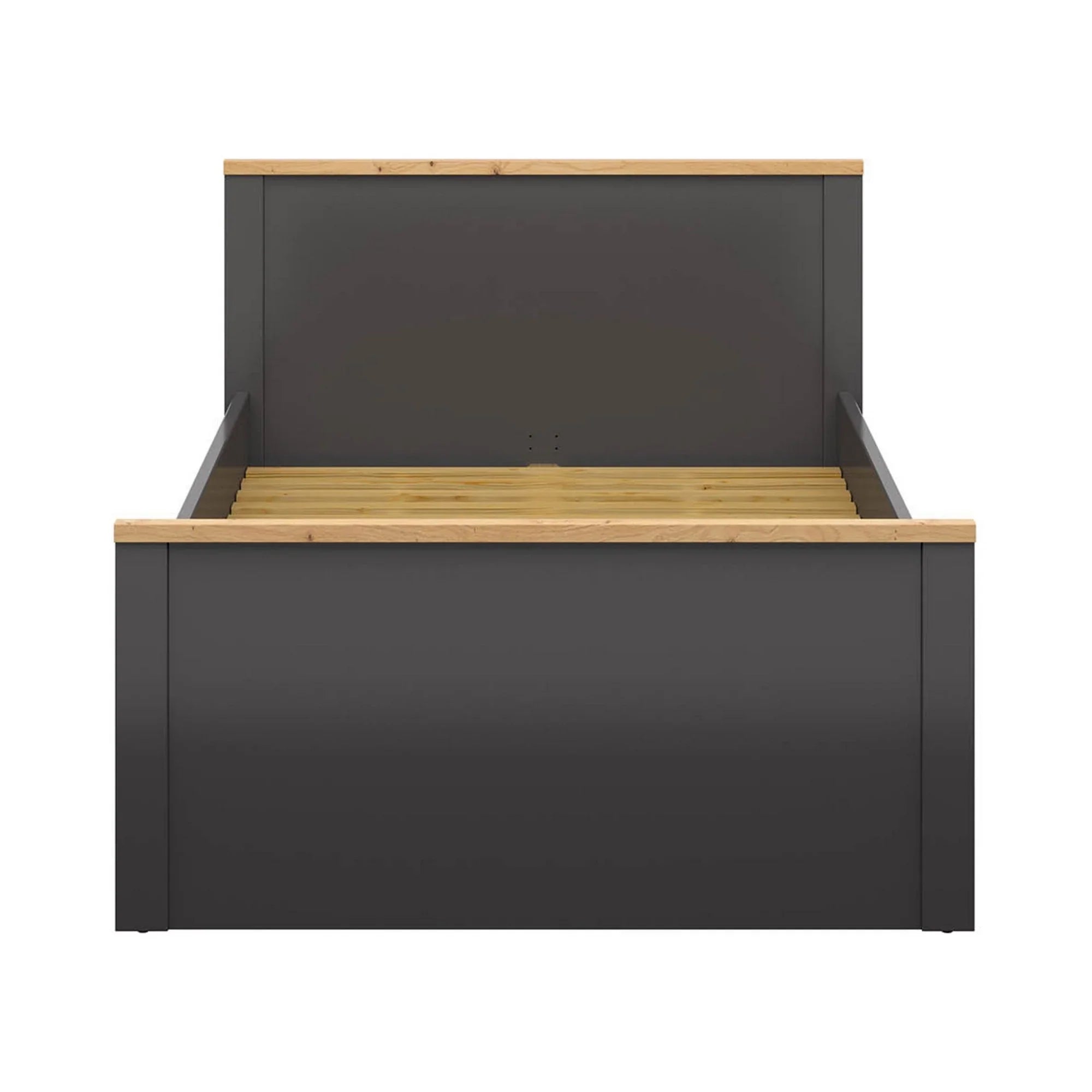 Cadru pat 120x200 BERGEN OCN-28740, gri grafit/stejar artisan