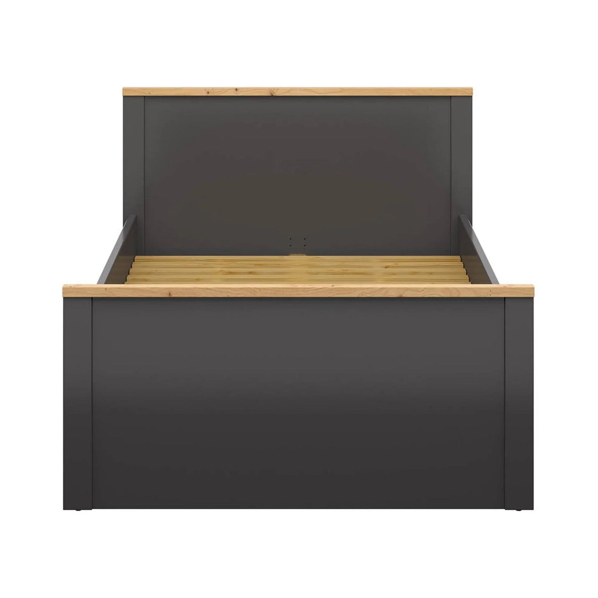 Cadru pat 120x200 BERGEN OCN-28740, gri grafit/stejar artisan