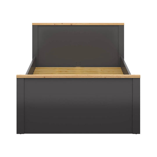 Cadru pat 120x200 BERGEN OCN-28740, gri grafit/stejar artisan