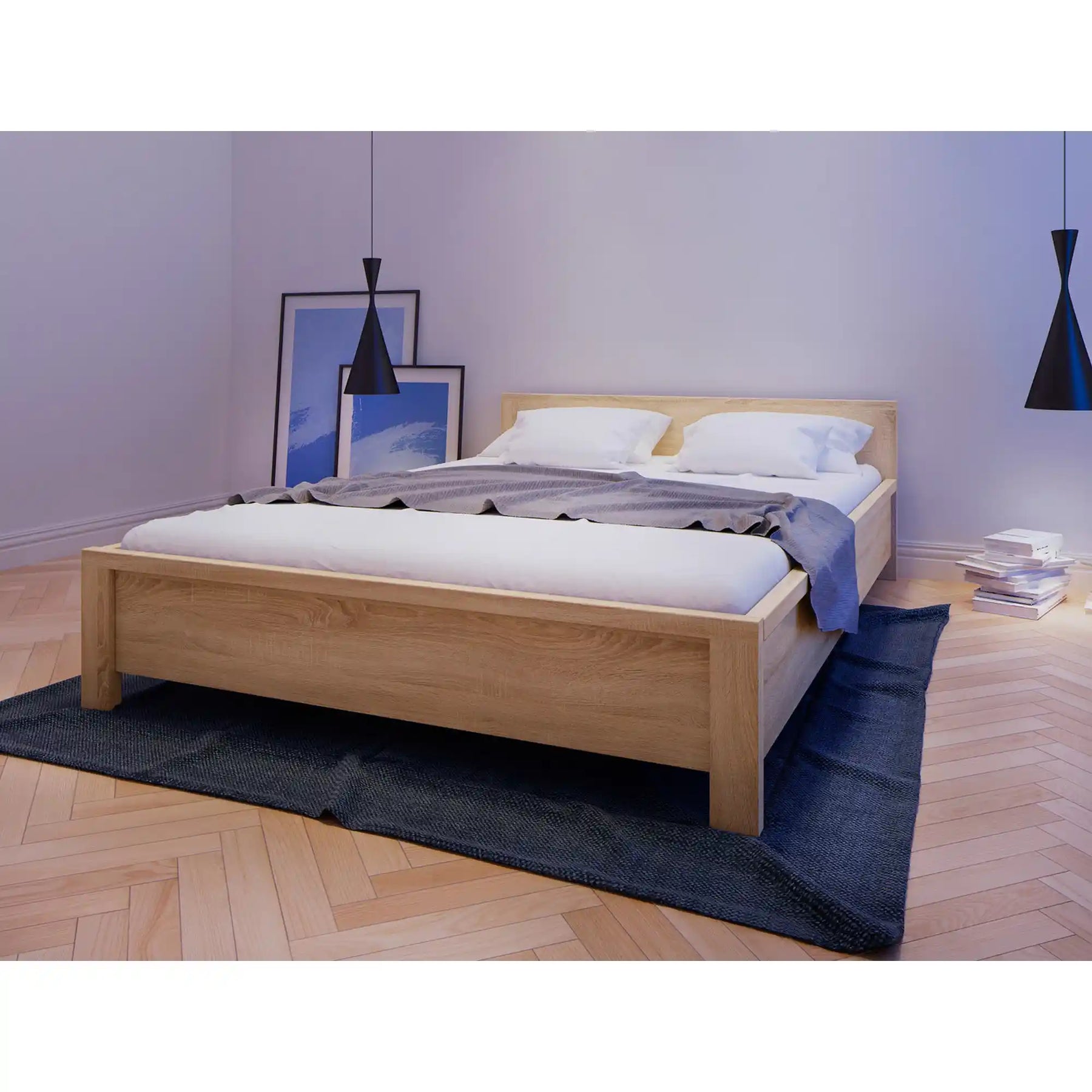 Cadru pat 140x200 BERGEN OCN-28723, stejar sonoma