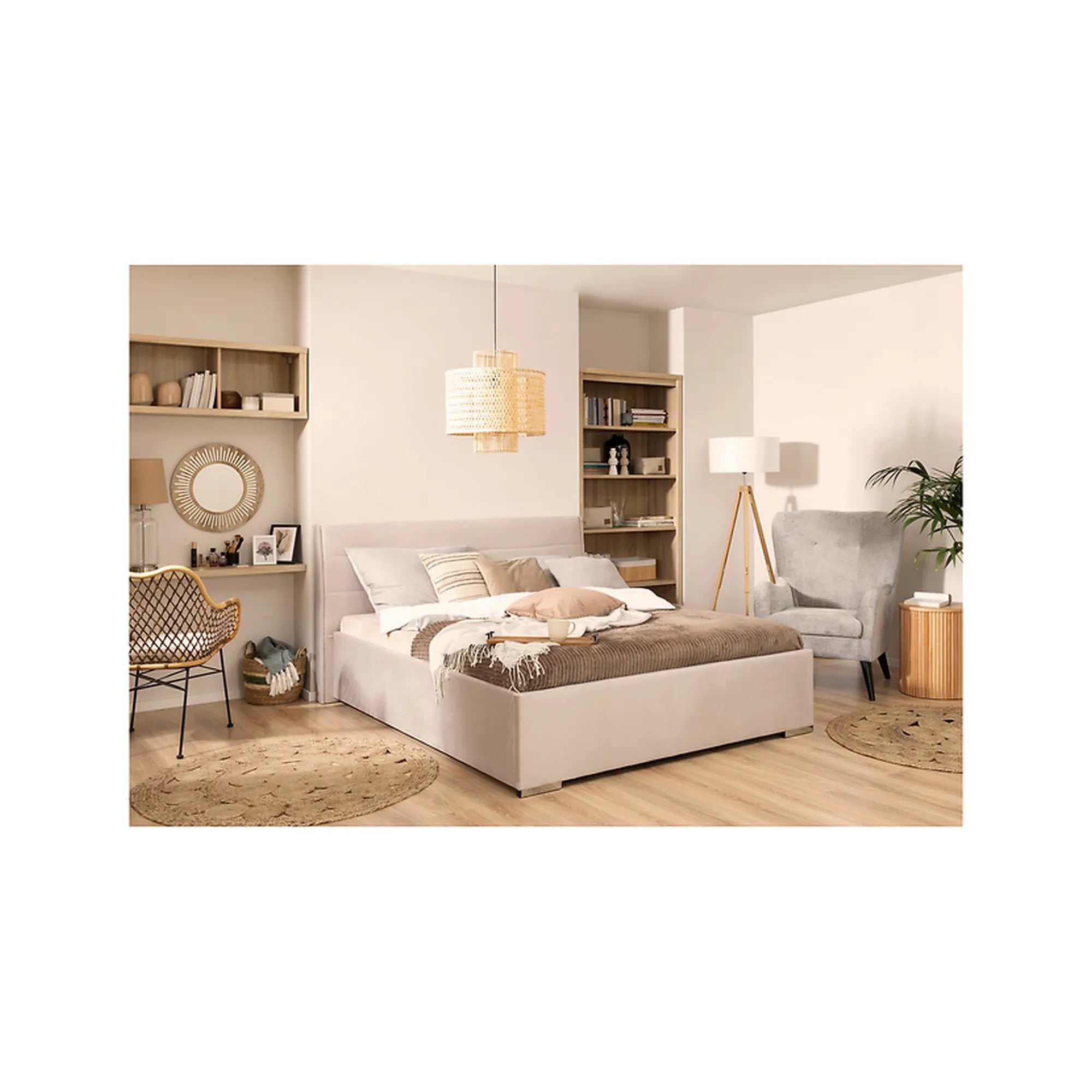 Cadru pat 140x200 BERGEN OCN-28746, bej