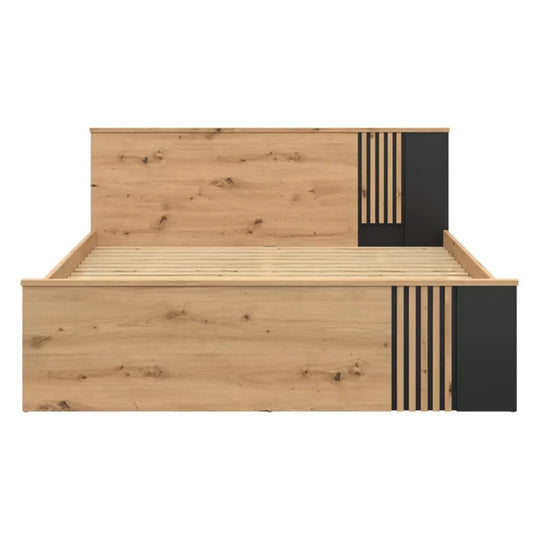 Cadru pat 160x200 BERGEN OCN-28727, stejar artisan/negru mat