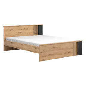Cadru pat 160x200 BERGEN OCN-28727, stejar artisan/negru mat