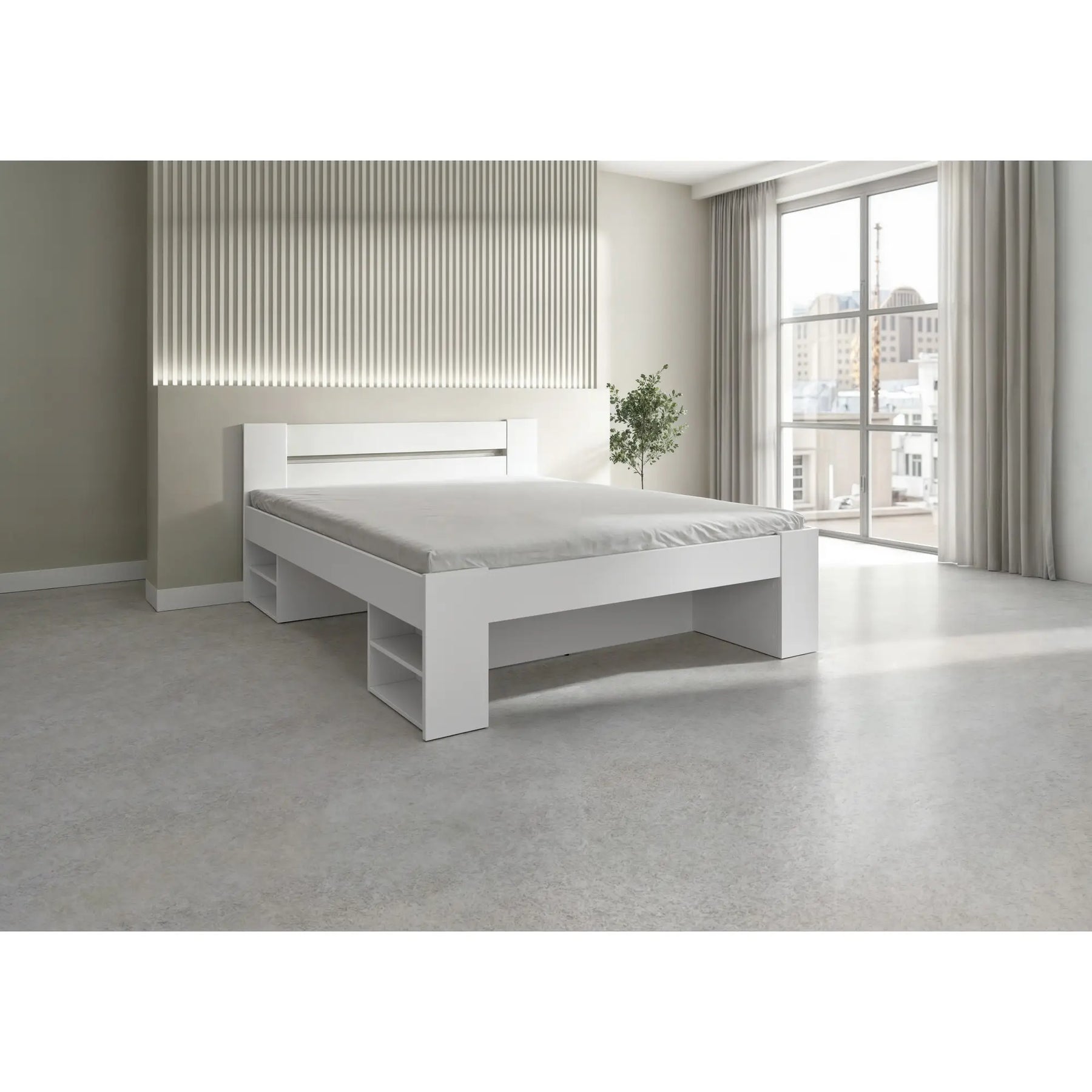Cadru pat 160x200 BERGEN OCN-28728, alb