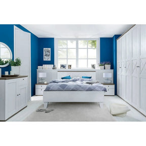 Cadru pat 160x200 BERGEN OCN-28737 pin alb andersen/stejar sonoma