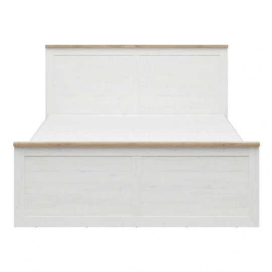 Cadru pat 160x200 BERGEN OCN-28738, pin alb/stejar grandson