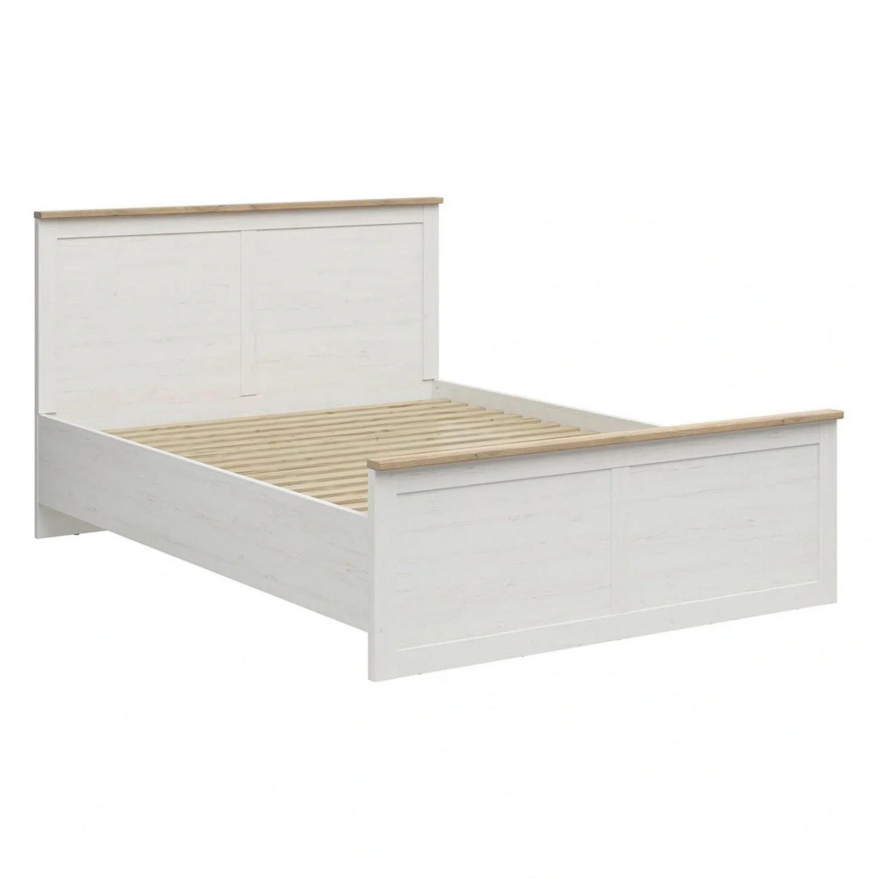 Cadru pat 160x200 BERGEN OCN-28738, pin alb/stejar grandson