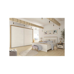 Cadru pat 160x200 BERGEN OCN-28738, pin alb/stejar grandson
