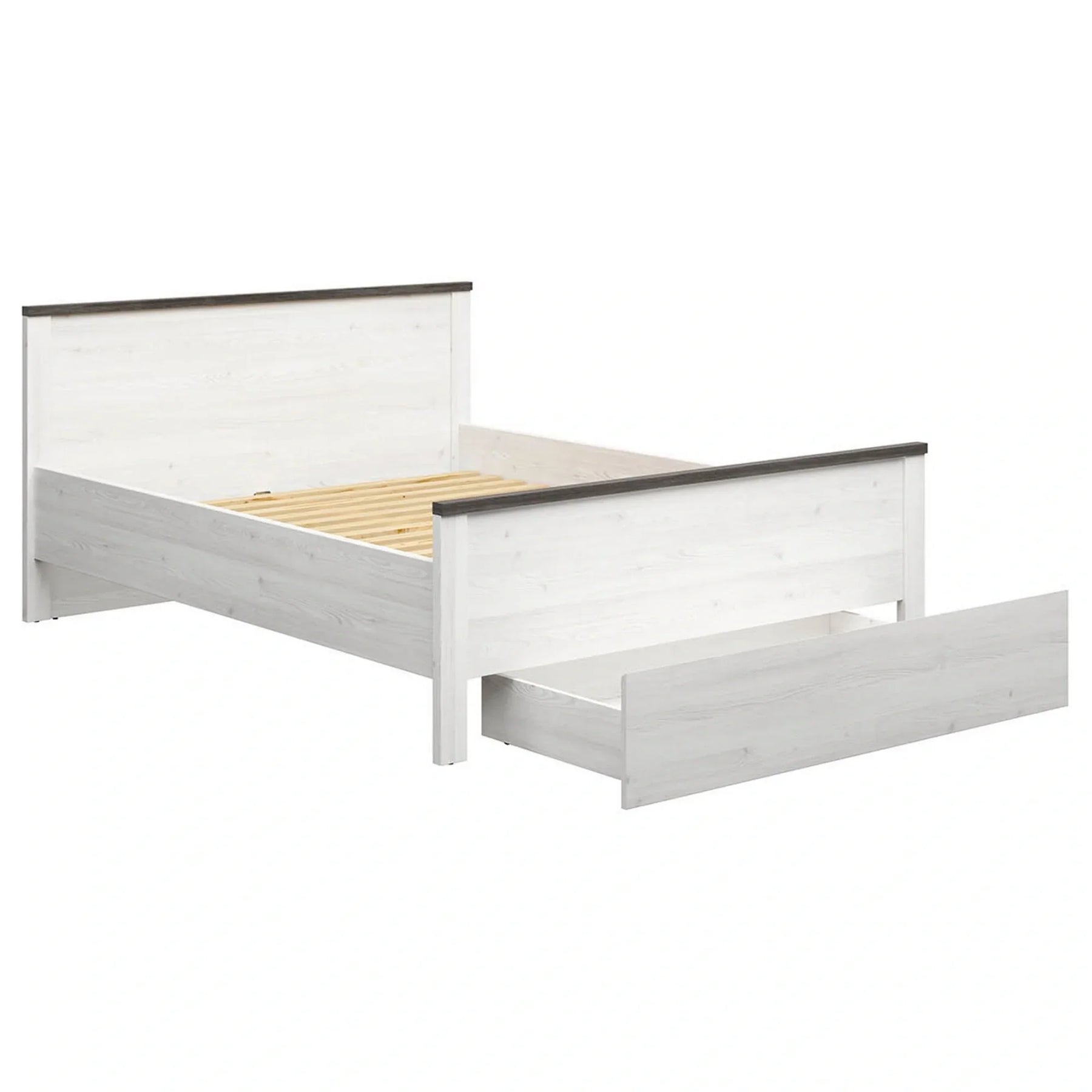 Cadru pat 160x200 BERGEN OCN-28752, pin deschis/pin larico