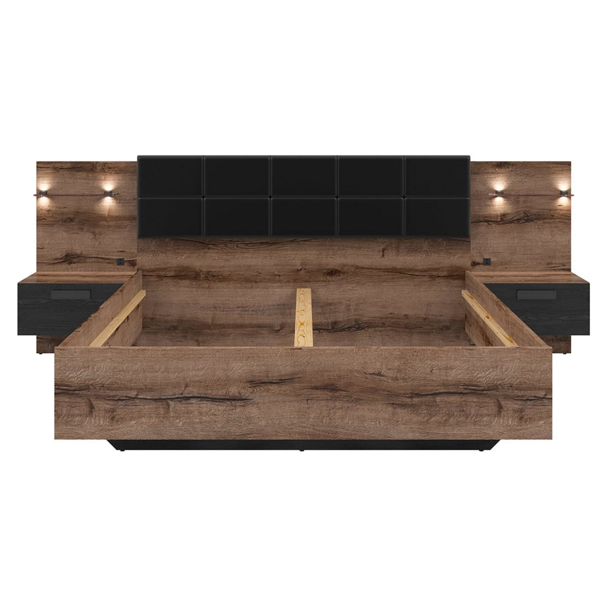 Cadru pat 160x200 BERGEN OCN-28823, nuc/negru