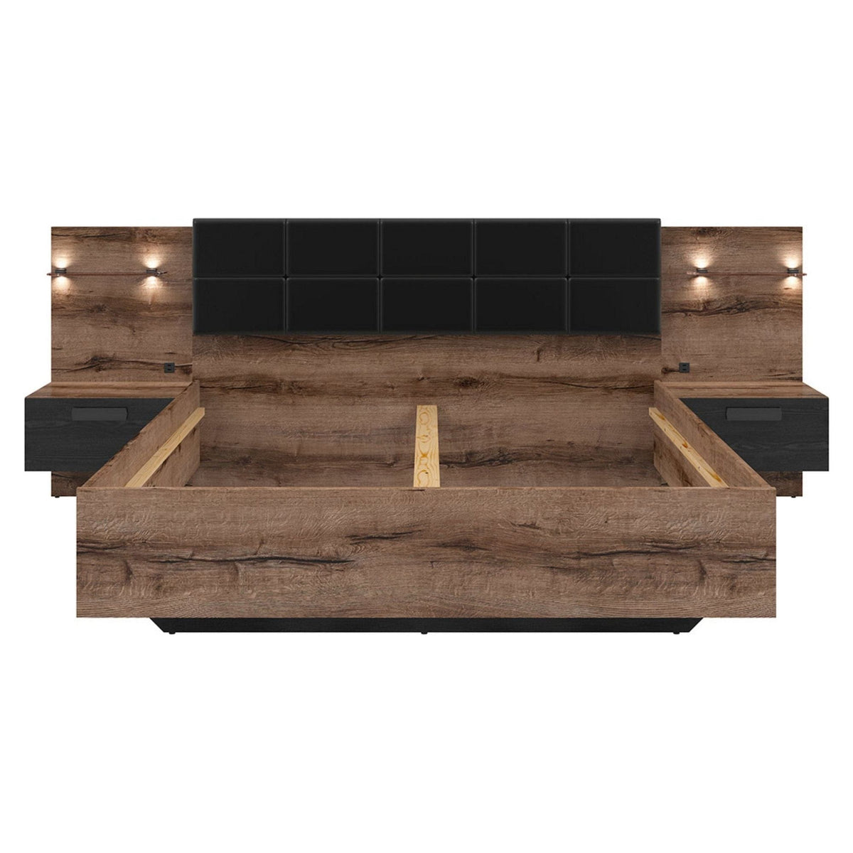 Cadru pat 160x200 BERGEN OCN-28823, nuc/negru