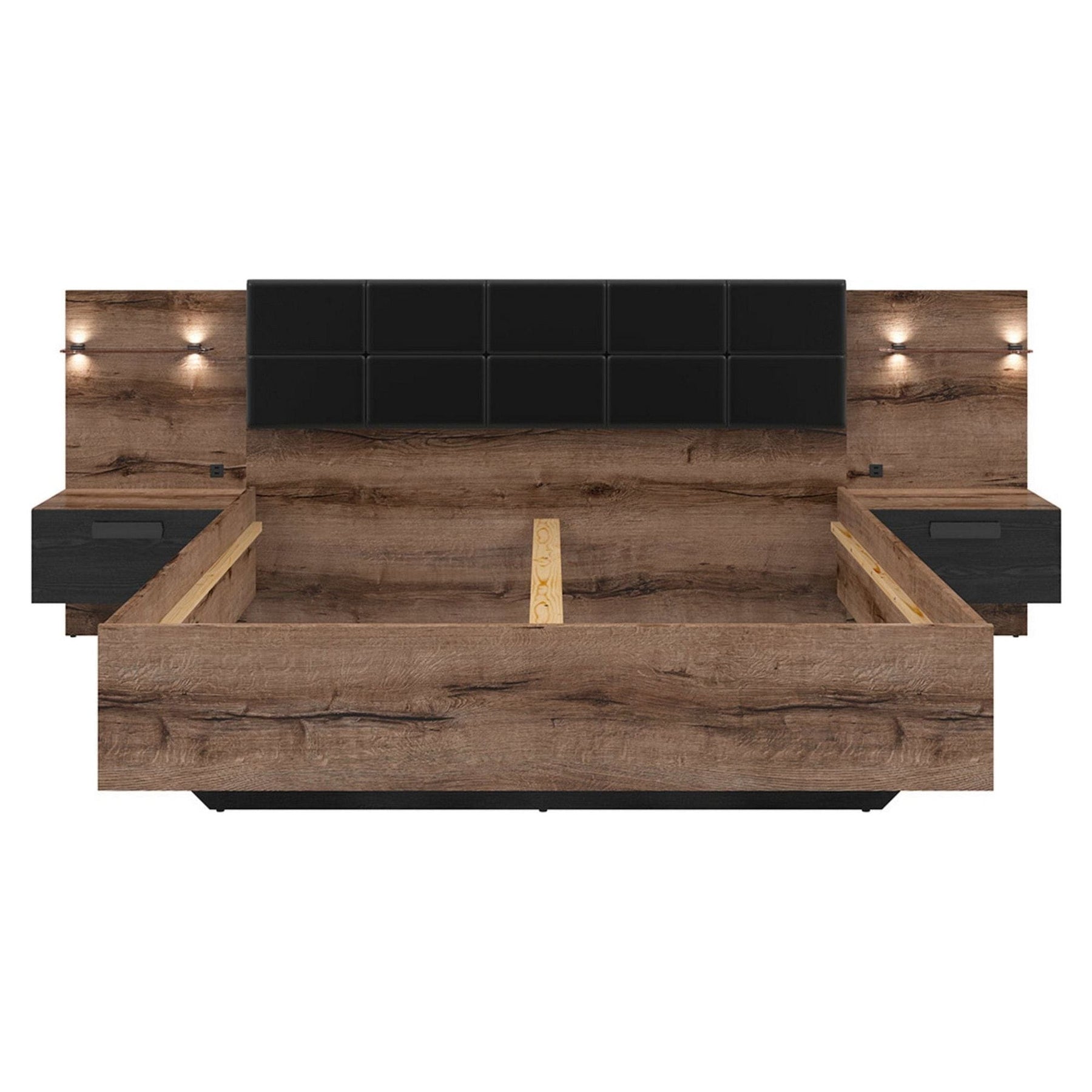 Cadru pat 160x200 BERGEN OCN-28823, nuc/negru