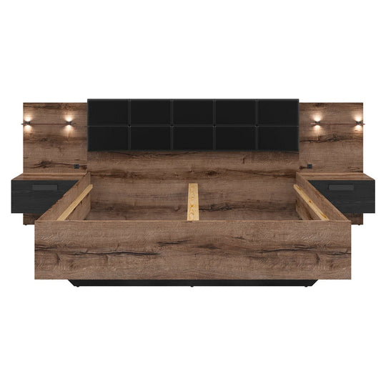 Cadru pat 160x200 BERGEN OCN-28823, nuc/negru