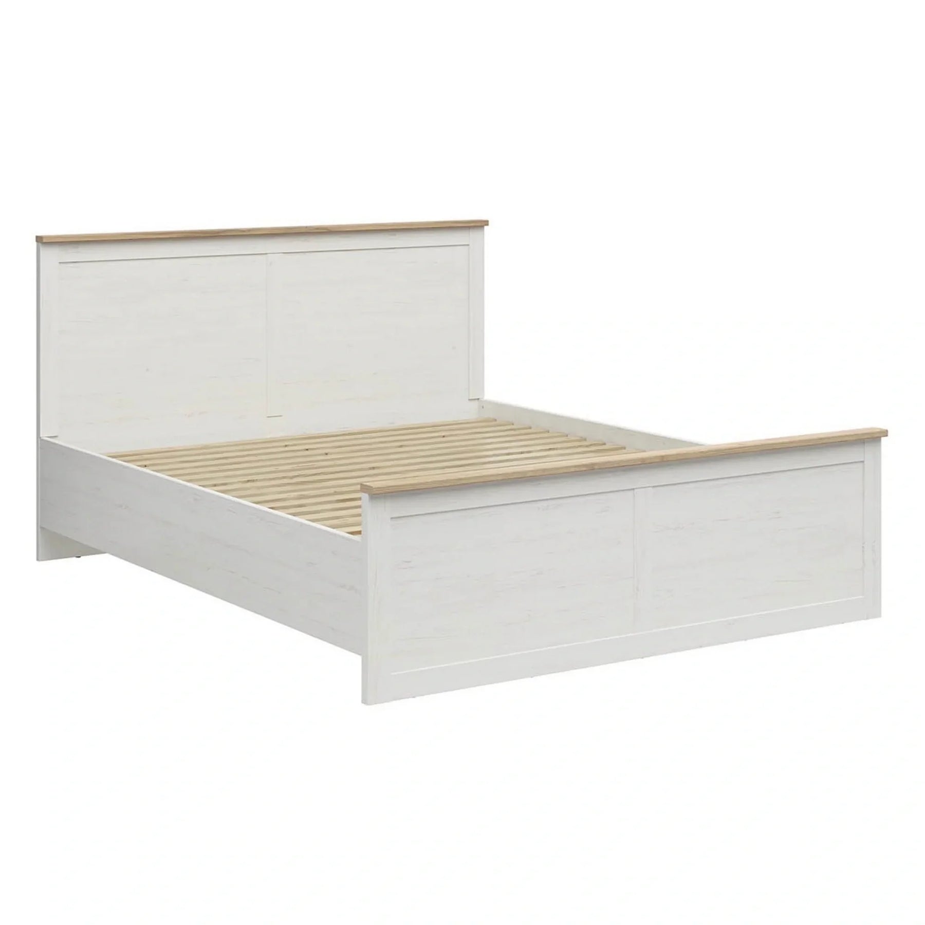 Cadru pat 180x200 BERGEN OCN-28742, pin alb/stejar grandson
