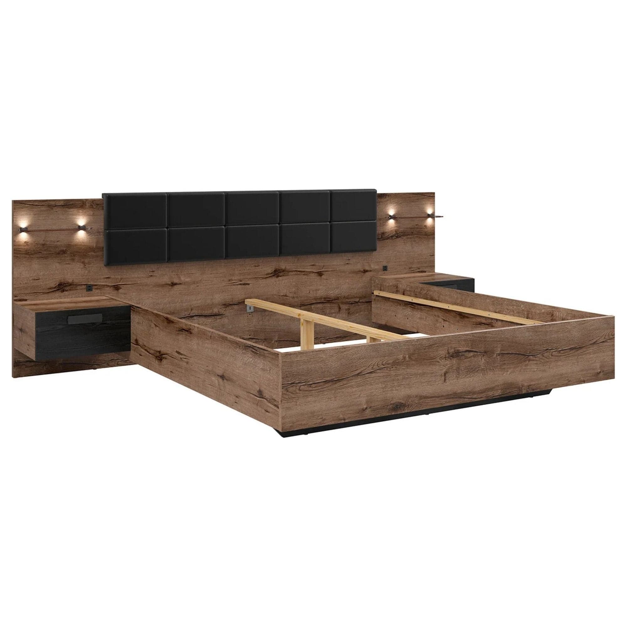 Cadru pat 180x200 BERGEN OCN-28828, nuc/negru