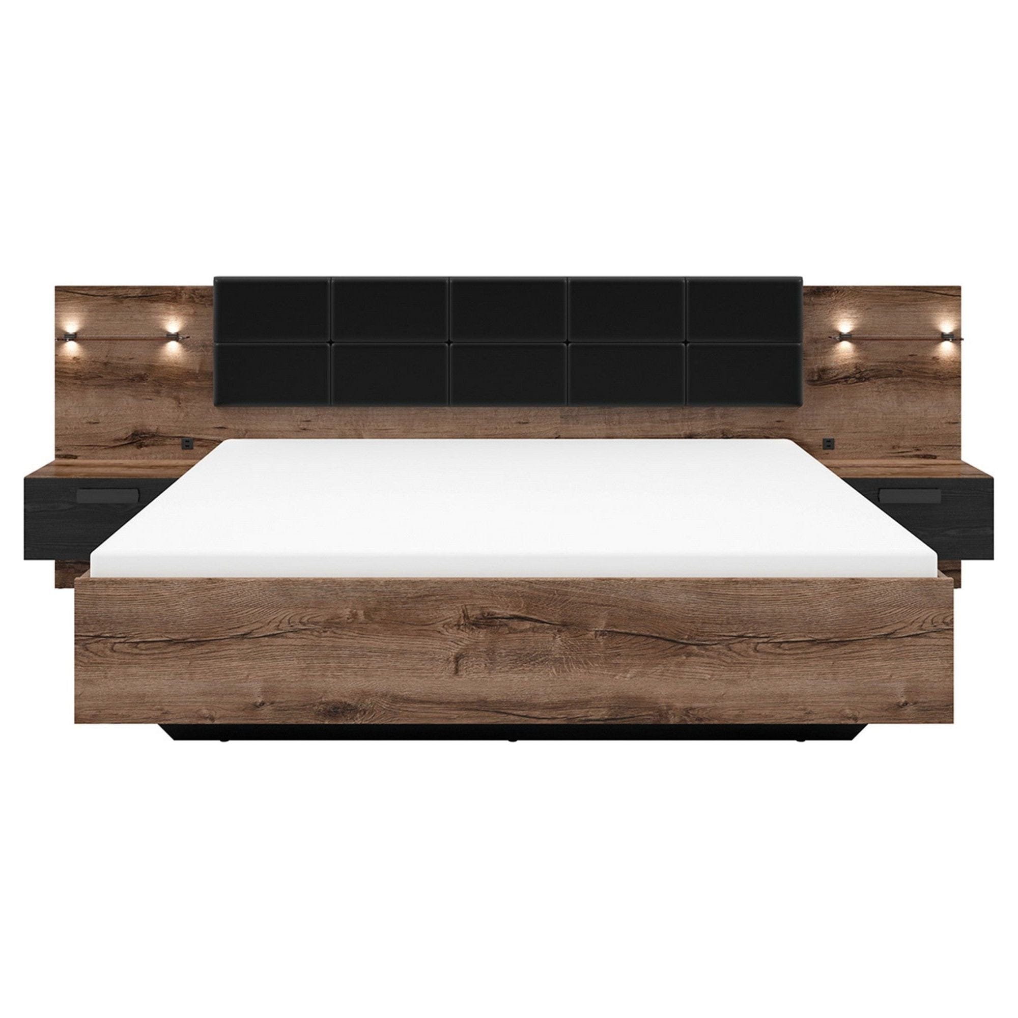 Cadru pat 180x200 BERGEN OCN-28828, nuc/negru