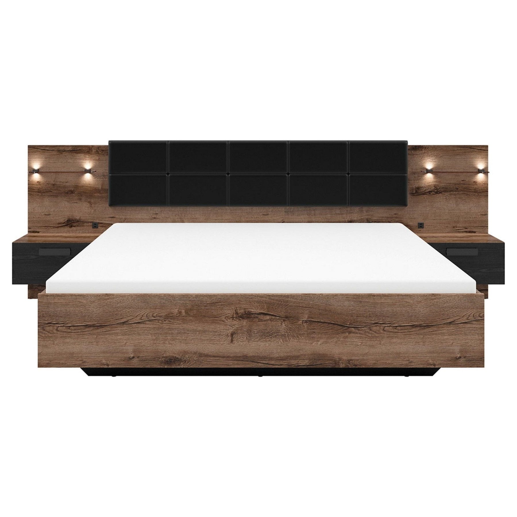 Cadru pat 180x200 BERGEN OCN-28828, nuc/negru