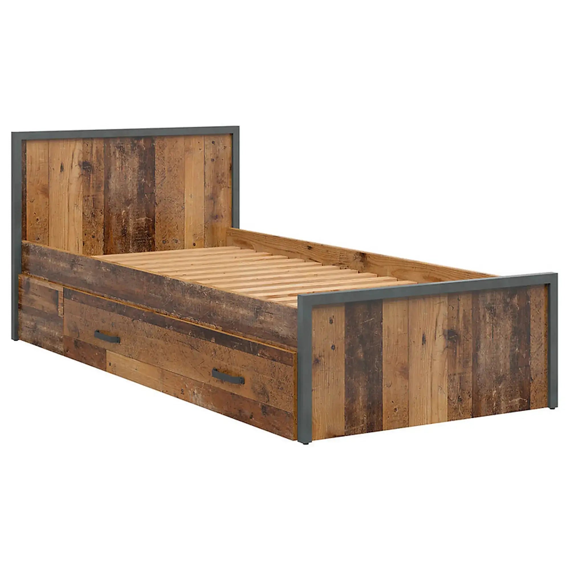 Cadru pat 90x200 BERGEN OCN-28710, maro/gri grafit