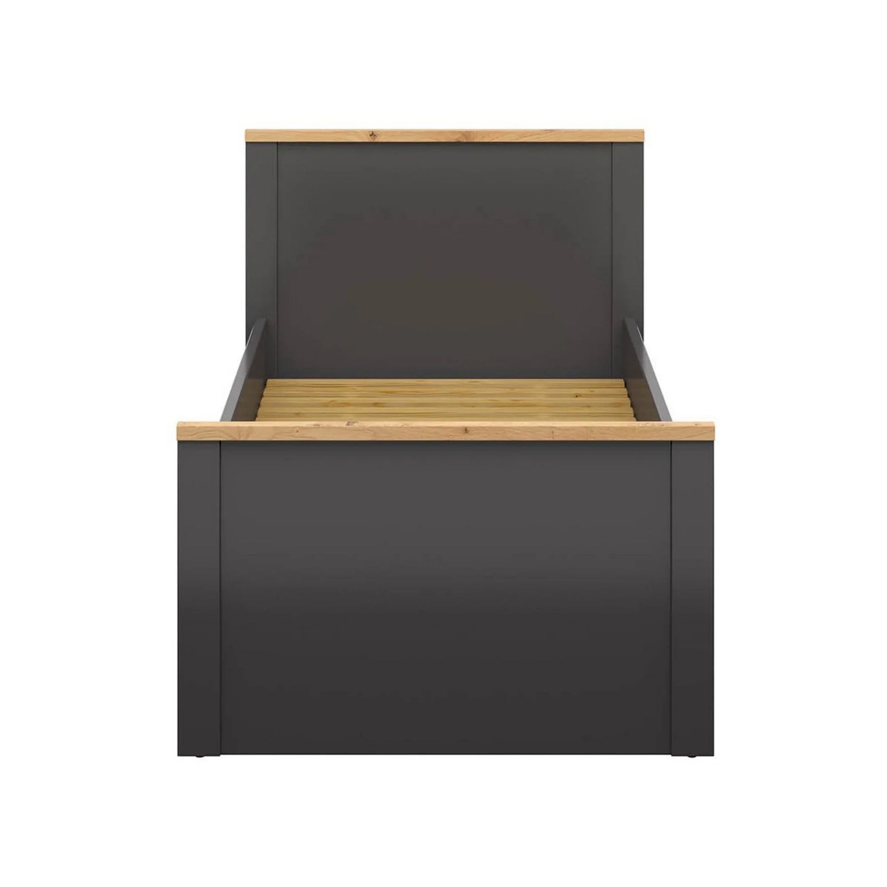 Cadru pat 90x200 BERGEN OCN-28732, gri grafit/stejar artisan