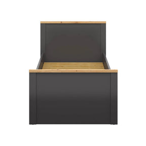 Cadru pat 90x200 BERGEN OCN-28732, gri grafit/stejar artisan